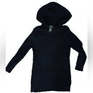 Lauren Ralph Lauren Black Hooded Knit Sweater
